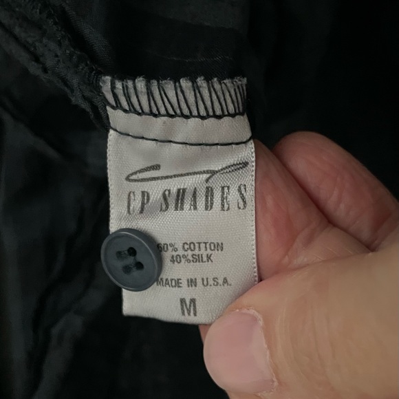 CP Shades Cotton Silk Plaid Blue Blouse Size Medium - Picture 9 of 13